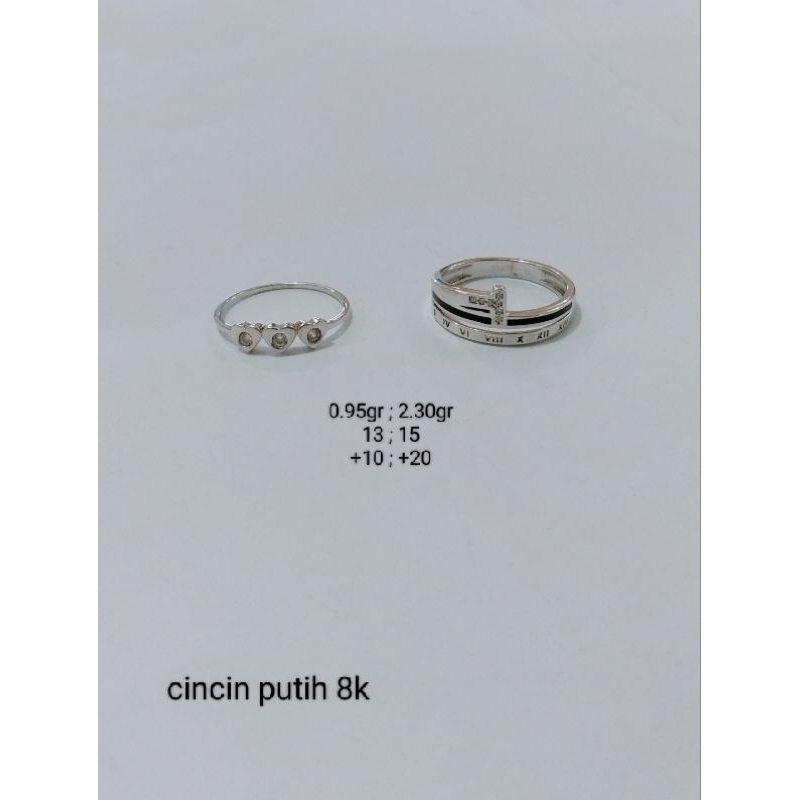 cincin emas putih 8k