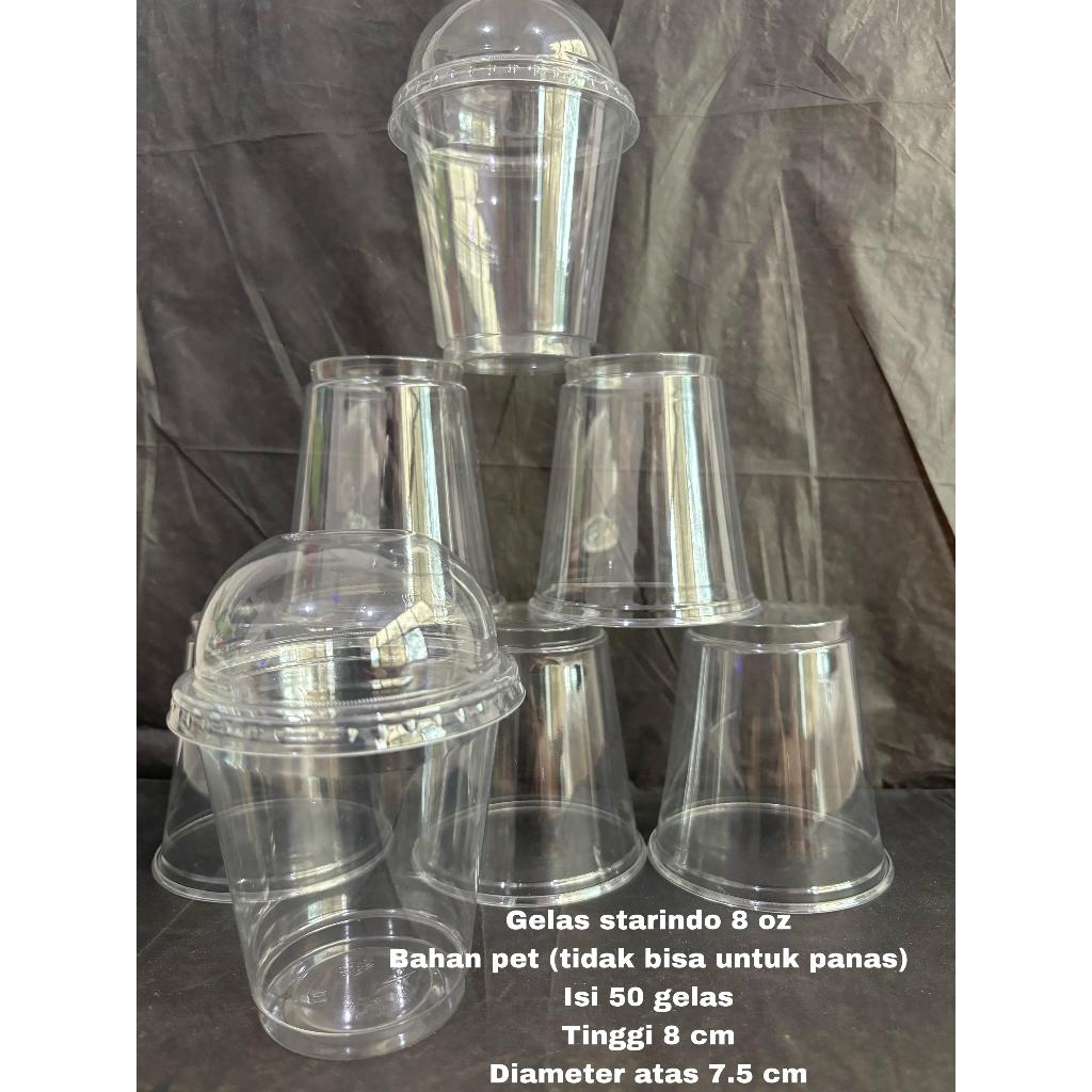 GELAS PLASTIK 8 OZ GELAS PLASTIK MEREK STARINDO ISI 50 GELAS