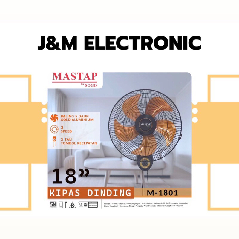 wall fan mastap 18 kipas angin dinding mastap 18 wallfan mastap 18
