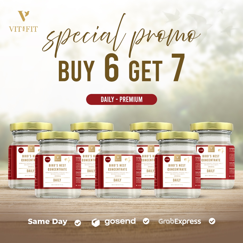 

VITFORFIT - (PROMO BUY 6 get 7) DAILY PREMIUM - Minuman Sarang Burung Walet (Birds Nest / Yanwo)
