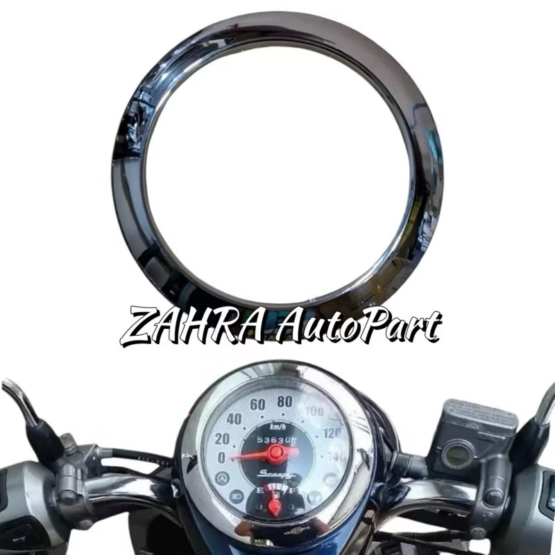 Cover ring garnish speedometer scoopy fi esp K16 tahun 2014-2016 croome dan hitam