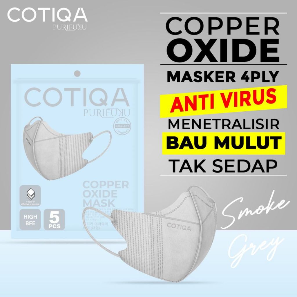 COTIQA Duckbill 4Ply Isi 5pcs Copper Oxide Mask Masker Dewasa Isi 5pcs