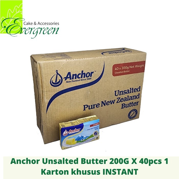 

Anchor Unsalted Butter 200G X 40pcs 1 Karton khusus INSTANT