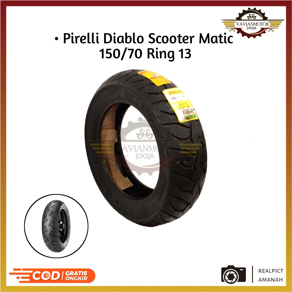 Ban Tubeless Belakang NMax Pirelli Diablo Scooter 150/70-13 Kondisi Baru