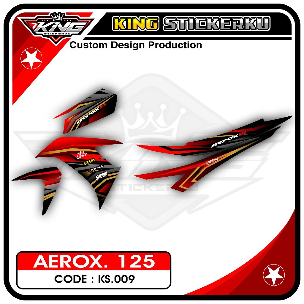 Sticker Striping List Variasi Aerox 125 - Stiker Striping Aksesoris Motor Aerox 125. KS.09