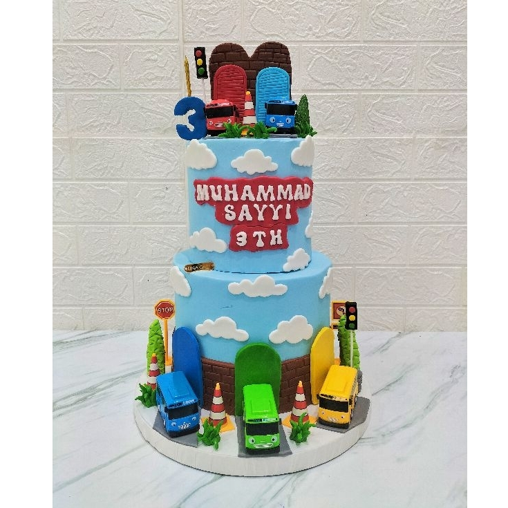 

KUE ULANGTAHUN TAYO 2 TINGKAT, BIRTHDAY CAKE CUSTOM TAYO 2 TIERS