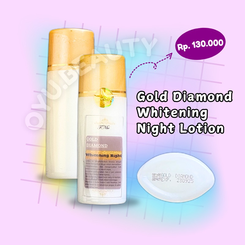 [FNBE] Gold Diamond Whitening Night Lotion Hb Malam Pemutih Badan Gold Diamond