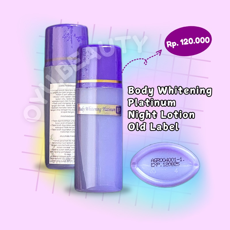 [IPUNG] Platinum Body Whitening Night Lotion Hb Pemutih Badan Platinum Hb malam anggur hb ungu