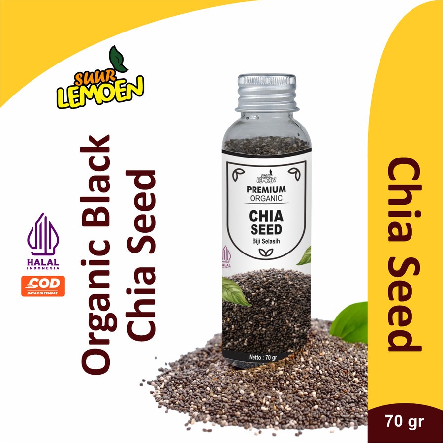 

Suur Lemoen Biji Chia Seed Organik 150 gram / Black Chia Seed Premium Untuk Diet