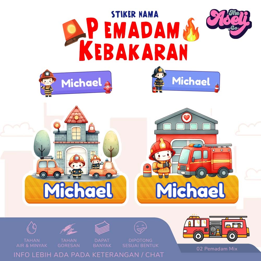 

Stiker label nama tahan air custom nama