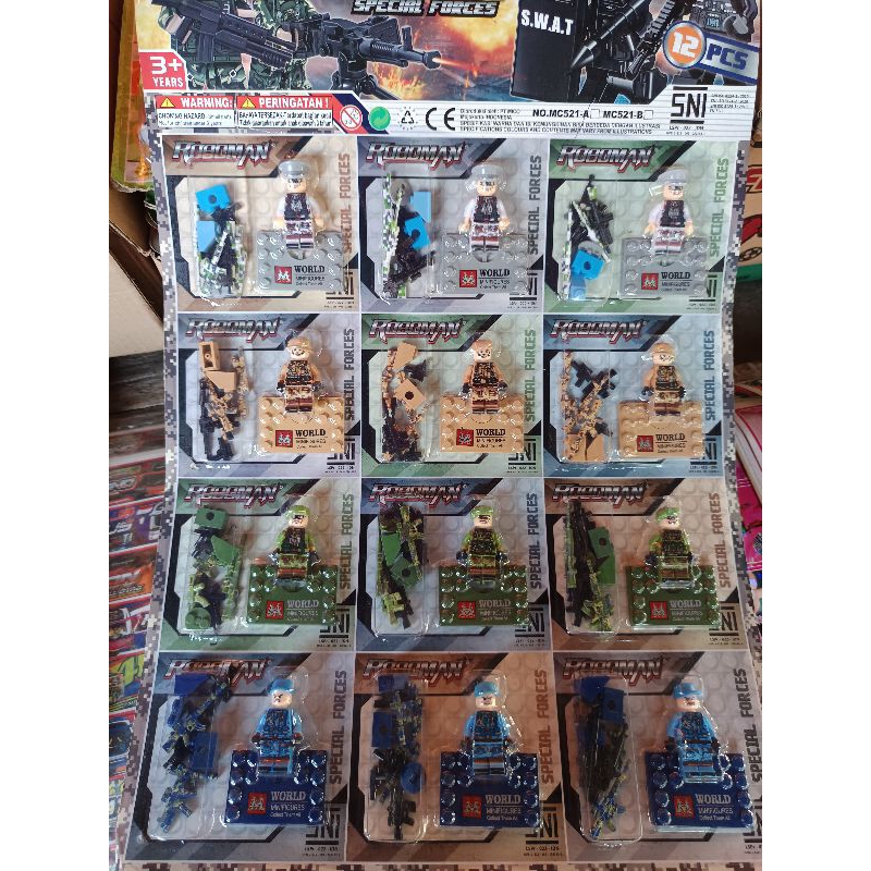 4pcs Mainan Block Tentara/Polisi