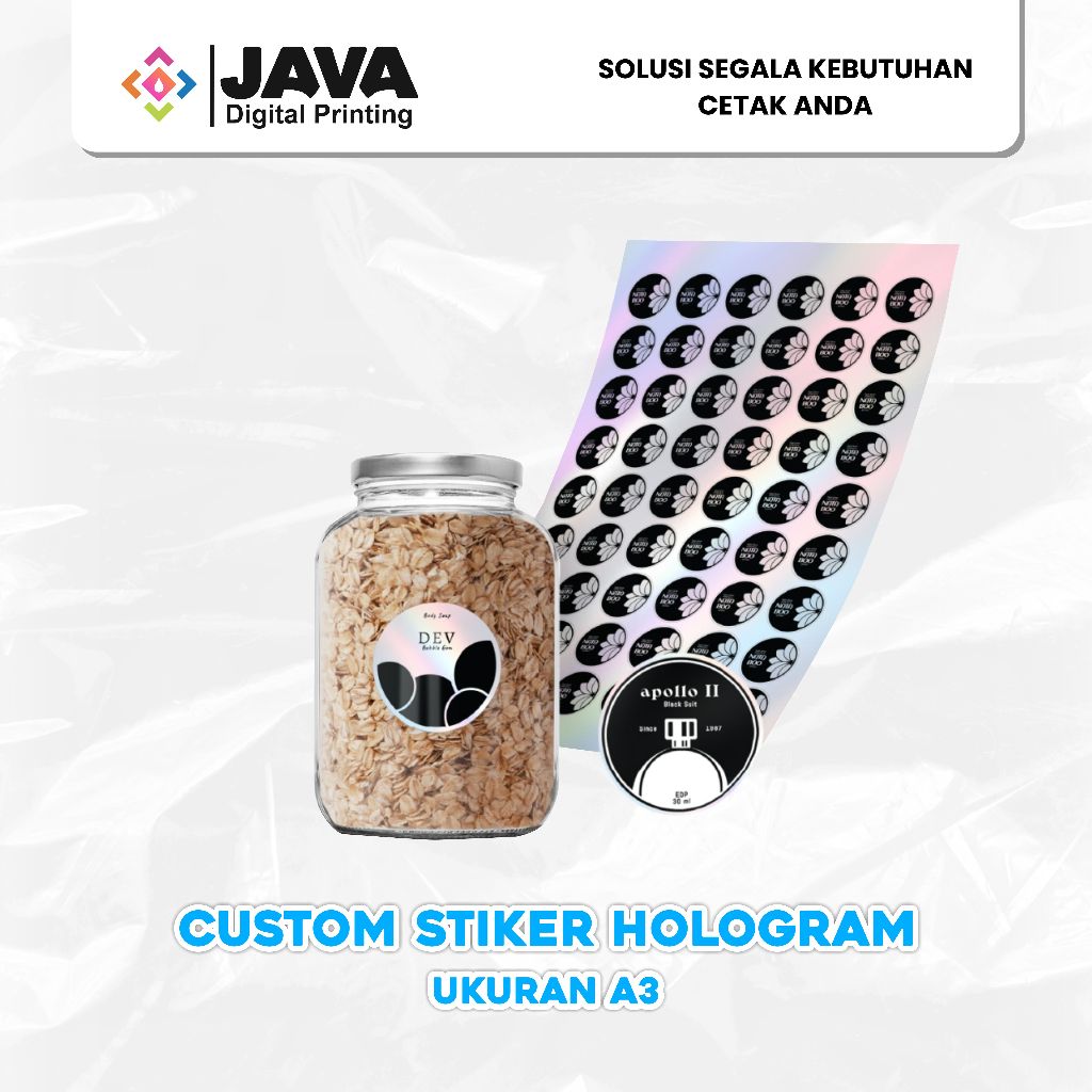 

Stiker Hologram A3 / Stiker Label Hologram Toples / Stiker Label Hologram Kemasan / Stiker Label A3