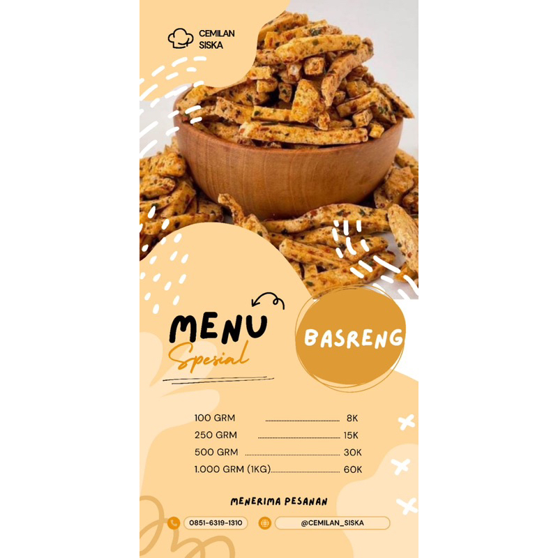 

Basreng pedas extra daun jeruk