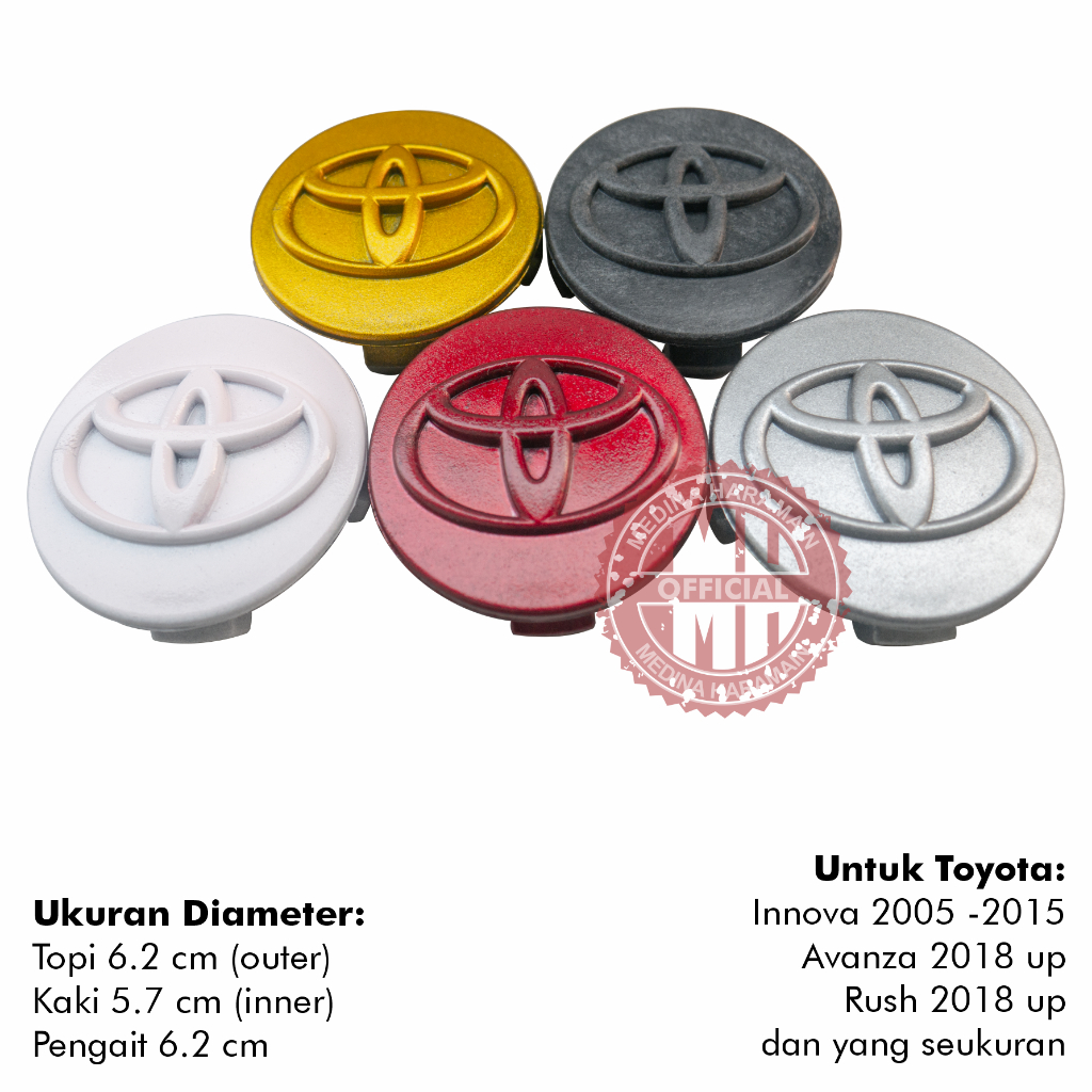 TUTUP DOP VELG INNOVA LAMA 2005 2006 2007 2008 2009 - 2015 AVANZA VELOZ 2018 UP RUSH 2018 UP 6.2 CM
