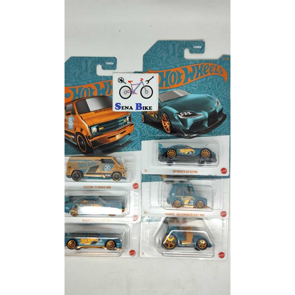 Hot Wheels 56th Anniversary Wave 2 Complete Set - Komplit 6 Pcs - Dodge Van, Toyota Supra, Nissan Sy