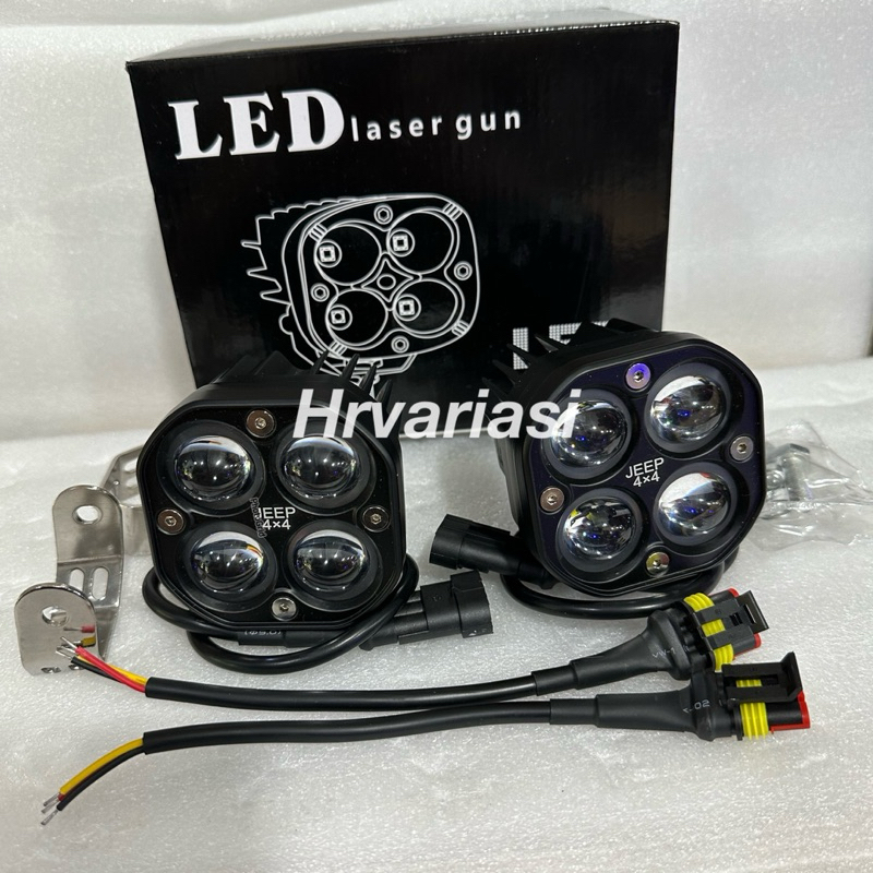 lampu tembak Laser Gun L4z Lensa 4D Jeep 4x4 Hi Low Beam Kuning Putih