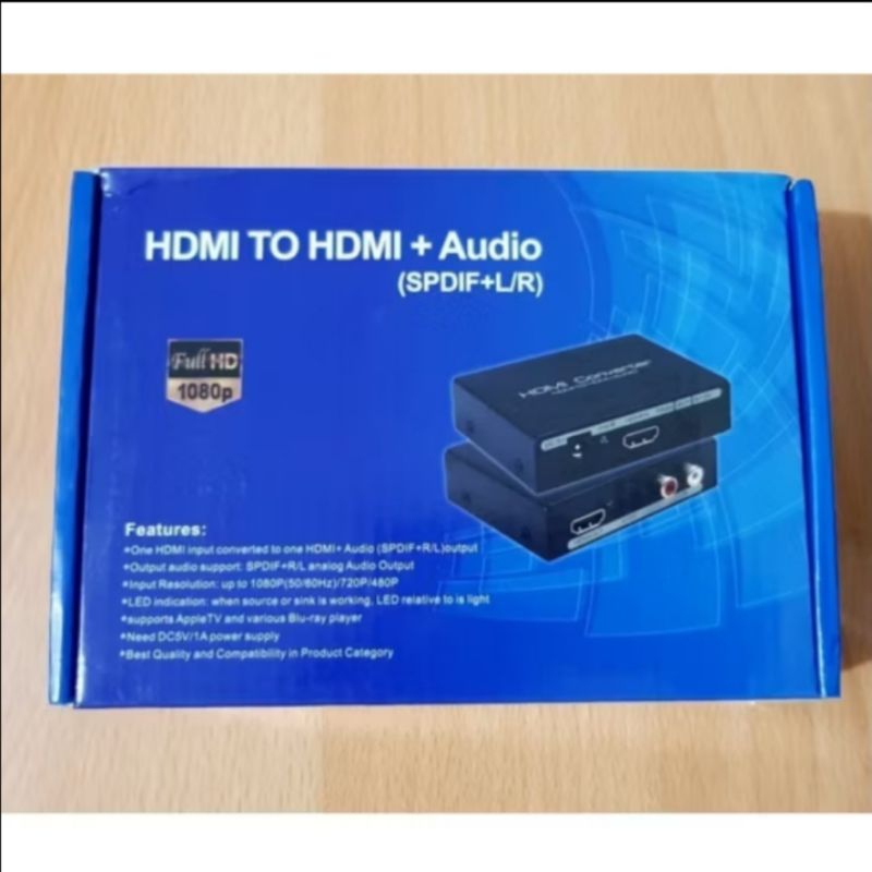 CONVERTER HDMI TO HDMI + AUDIO RCA & DIGITAL SPDIF