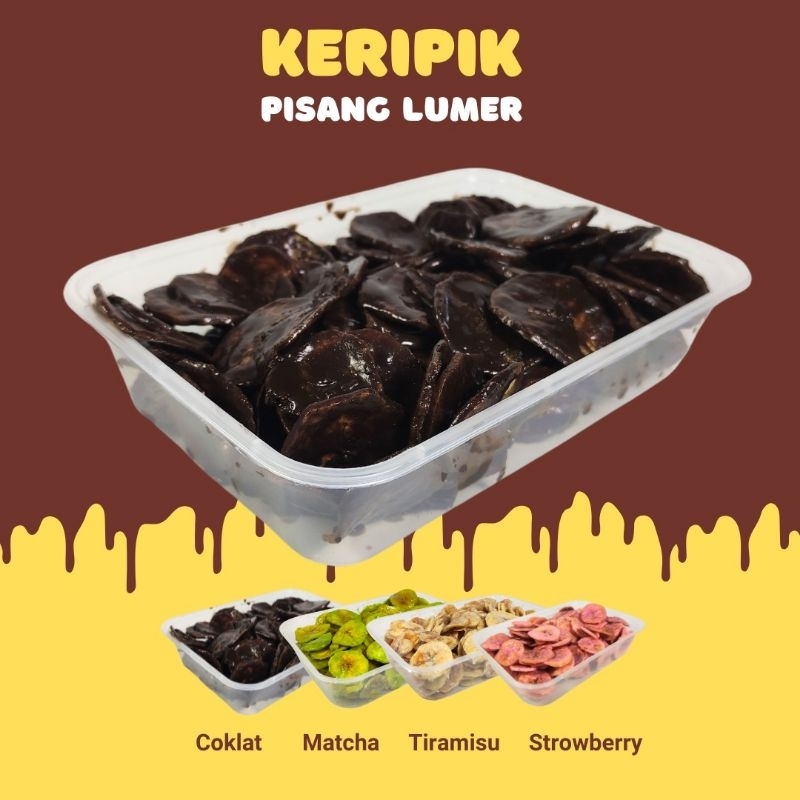 

Keripik Pisang 170 g Coklat Lumer Kripik Banana Crispy Chips Seriping Pisang Matcha Stroberi Turamisu