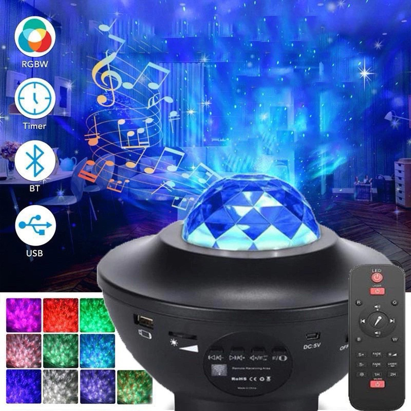 Lampu Proyektor Dinding Lampu Tidur Proyektor Speaker Dinding Lampu Galaxy Kamar