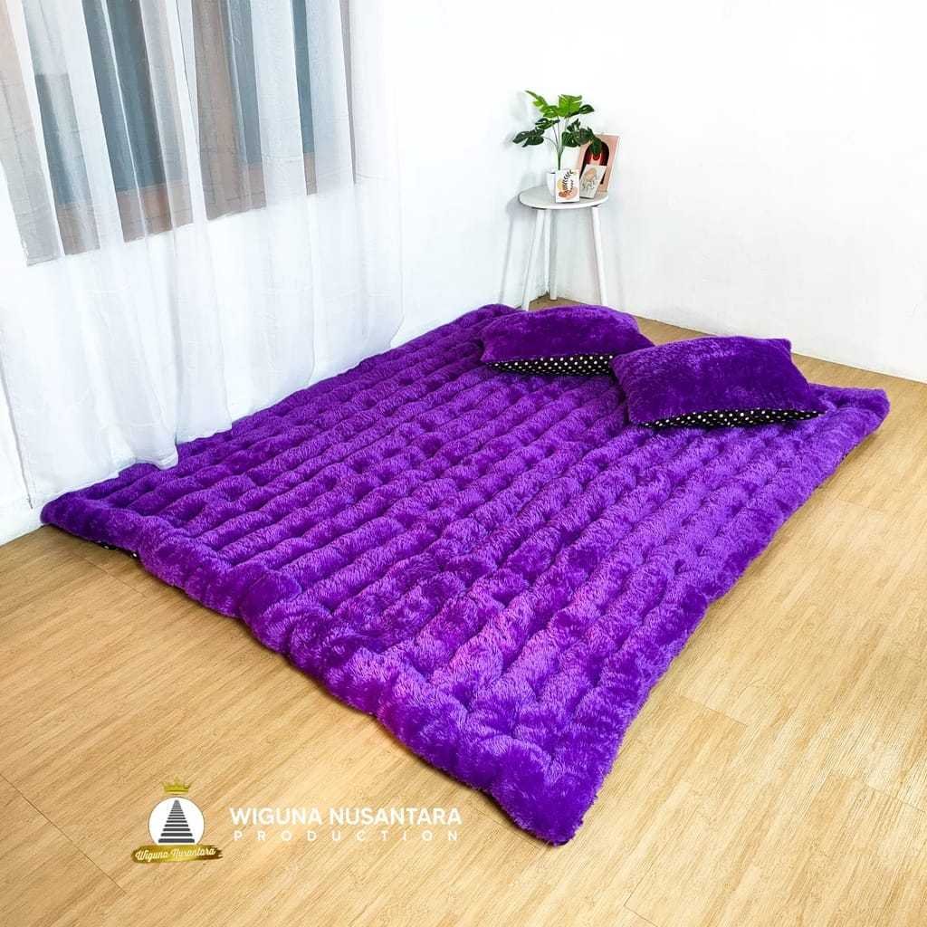 Kasur Rasfur Bulu Lantai Gender 200 / 180 / 140 / 120 King Jumbo Tebal Bonus 2 Bantal