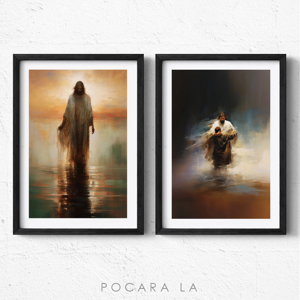 Hiasan Dinding Bingkai Poster Lukisan Yesus Dekorasi Kristen