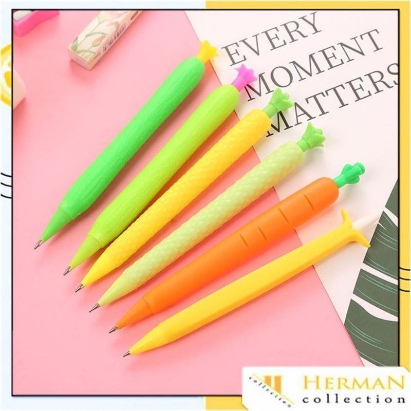 

[IG15] | Pensil mekanik bentuk sayuran mechanical pencil vegetables karakter sayuran wortel dll cocok untuk anak