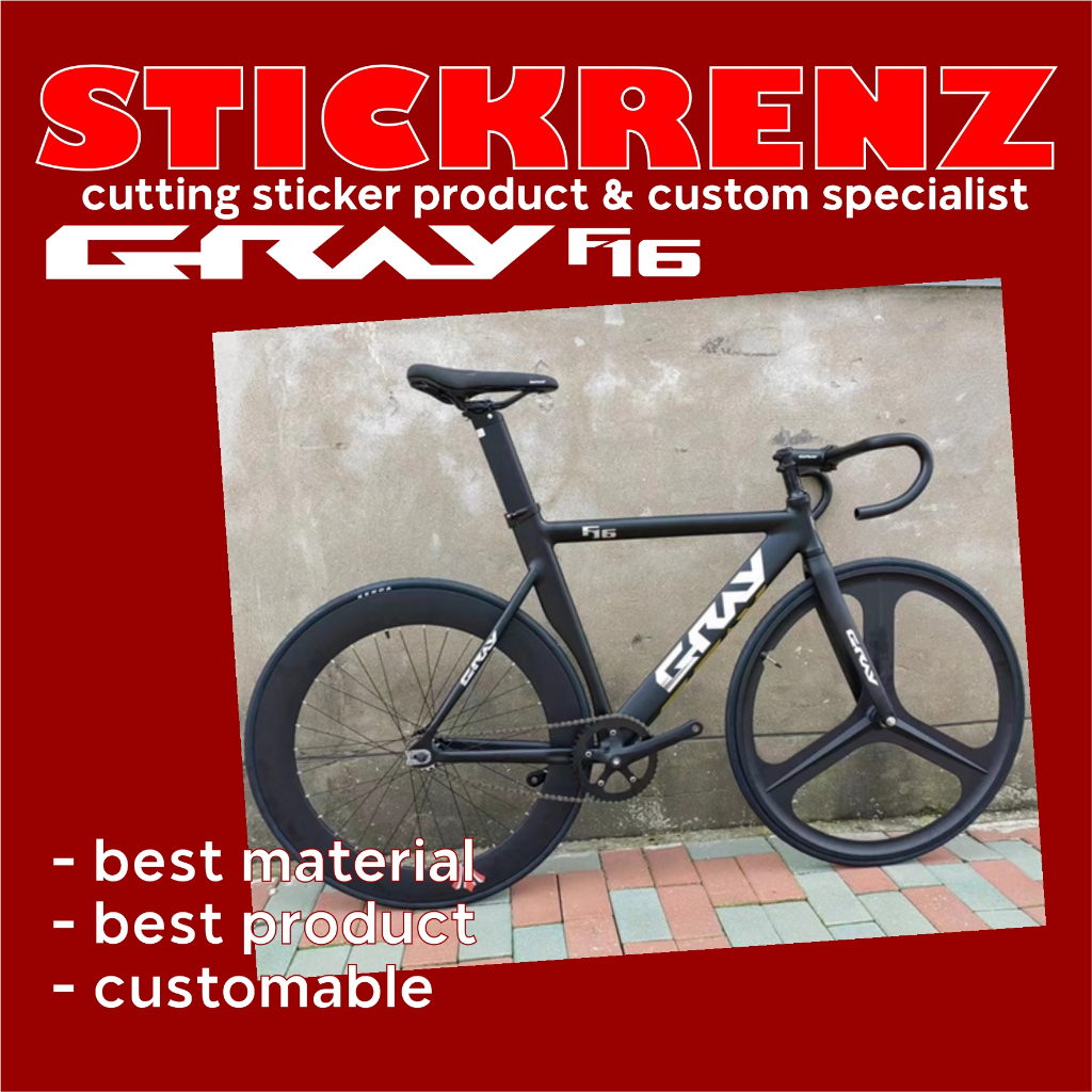 Cutting Sticker Stiker Frame Sepeda Roadbike Fixie Gray F16 Custom
