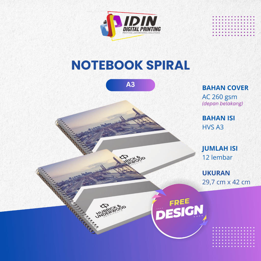 Sprial Book Custom A3 Custom Buku Spiral - Percetakan Idin Digital Printing