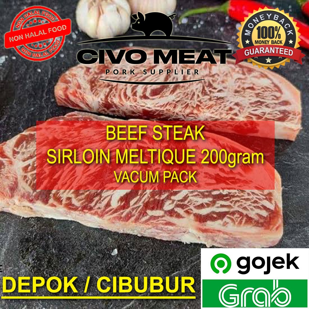 

SIRLOIN MELTIQUE BEEF STEAK Daging Sapi 200gr (Non Halal)