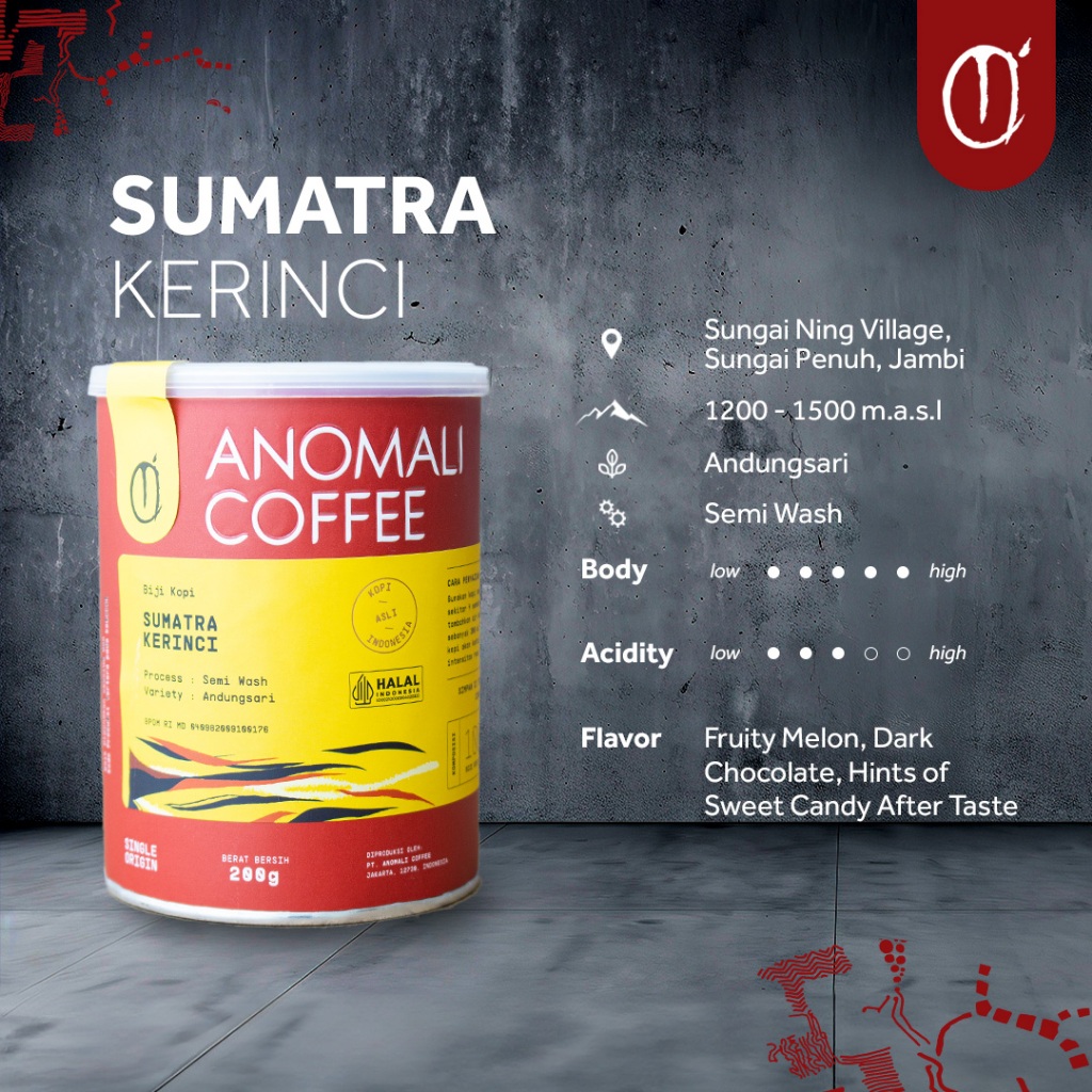 

Anomali Coffee Biji Kopi Sumatra Kerinci 200 gram
