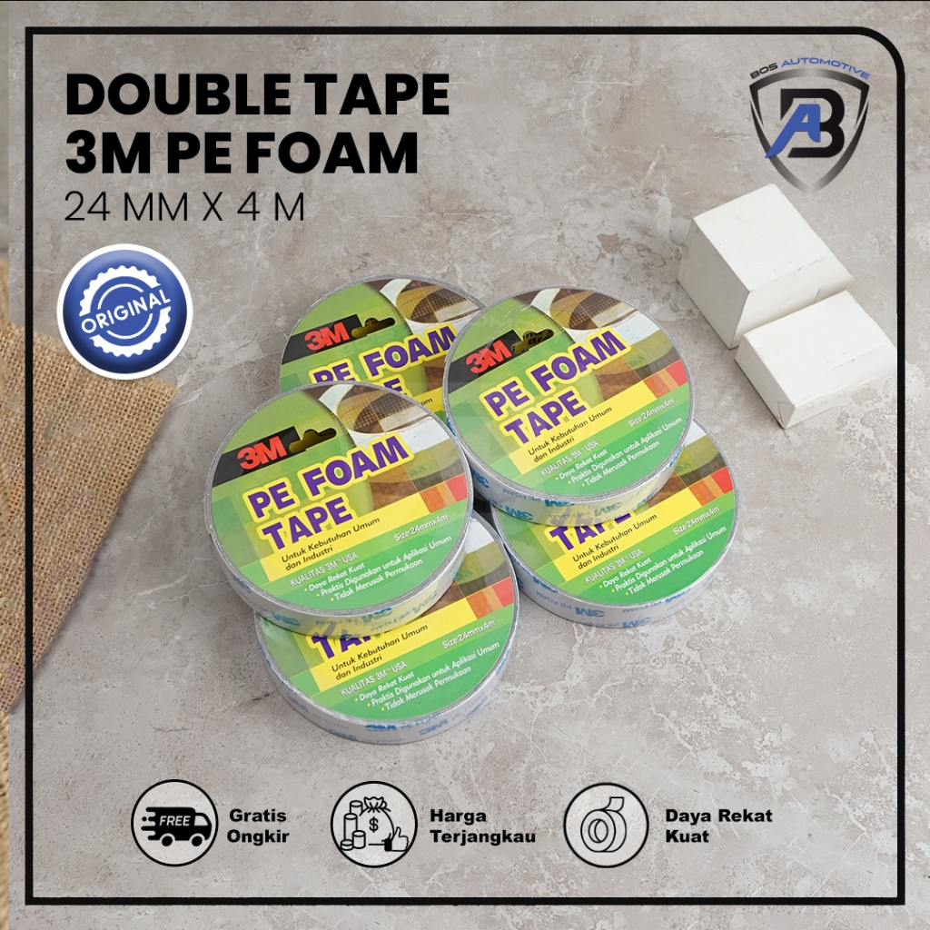 

DOUBLE TAPE 3M PE FOAM SOLASI BB BUSA 24MM x 4M ORIGINAL