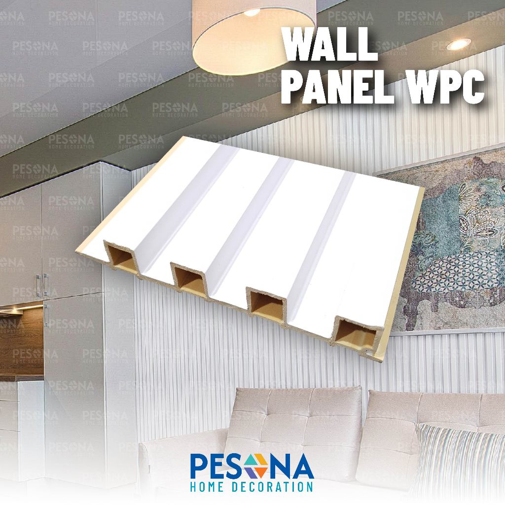 WPC Wall Panel Putih Polos 300 x 17 cm Anti Rayap Dan Anti Air, WPC Putih Dekorasi Dinding