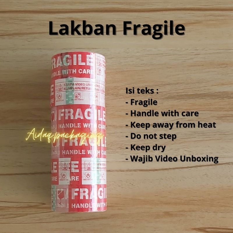 

Lakban Label Fragile - Lakban Fragile + Wajib Video Unboxing Warna Merah Putih