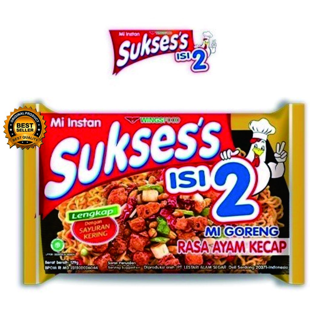 

Suksess Mie Instan Goreng Ayam Kecap Bag 129 gr / Mi Instan Mie SUKSES ISI 2 Instant Mi Goreng Rasa AYAM KECAP 129gr
