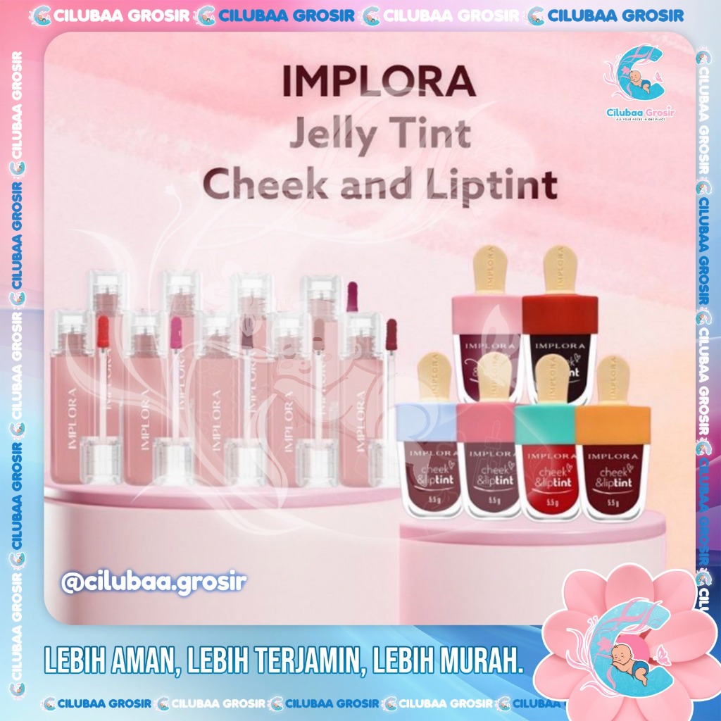 IMPLORA Cheek & Liptint Ice Cream || Implora Jelly Tint || Liptin Liptint & Pemerah Pipi