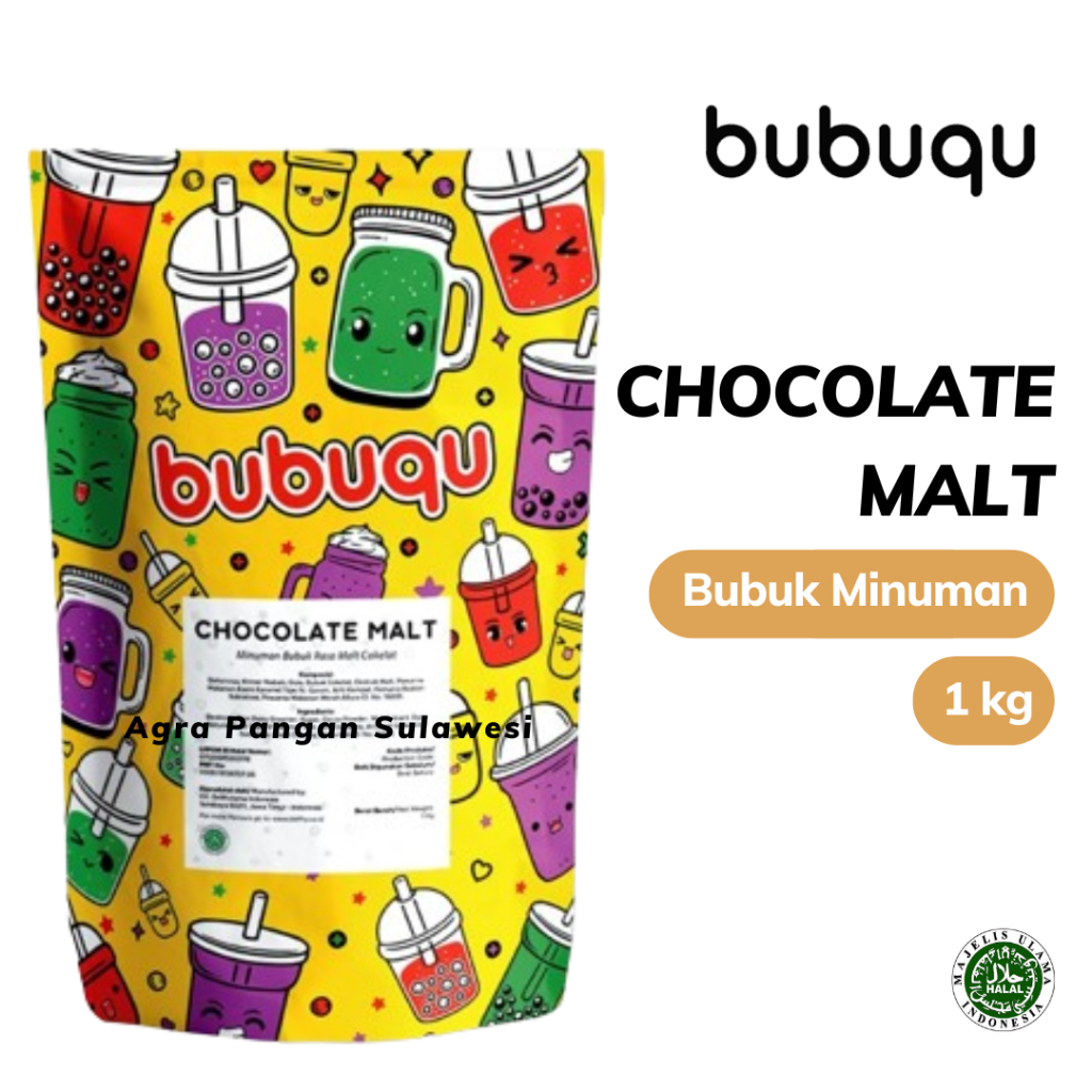 

Bubuk Minuman CHOCOLATE MALT Bubuqu 1kg Powder Drink Premix Coklat Cokelat Choco Malt