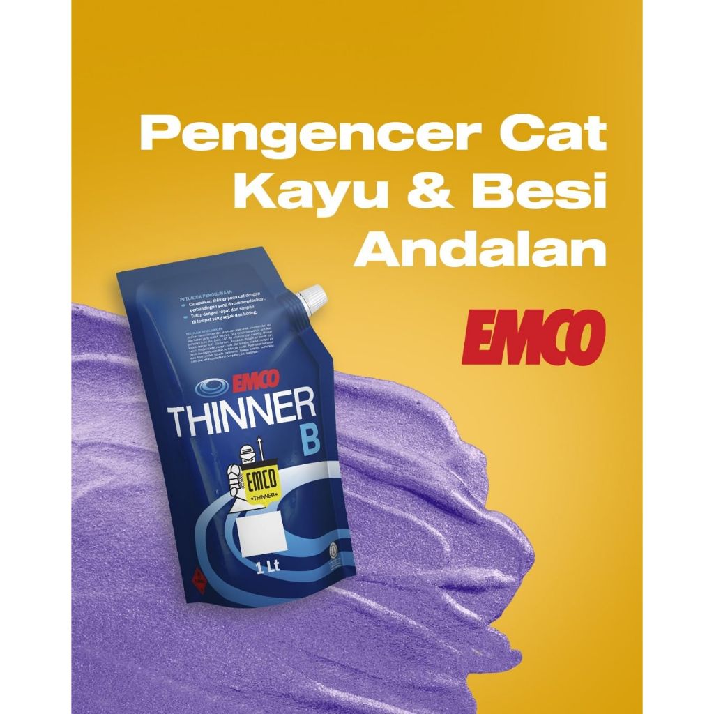 Emco Lux Cat Kayu & Besi 0,5Kg - Varian Warna Standar Hitam Putih Coklat Kuning Hijau Biru Merah