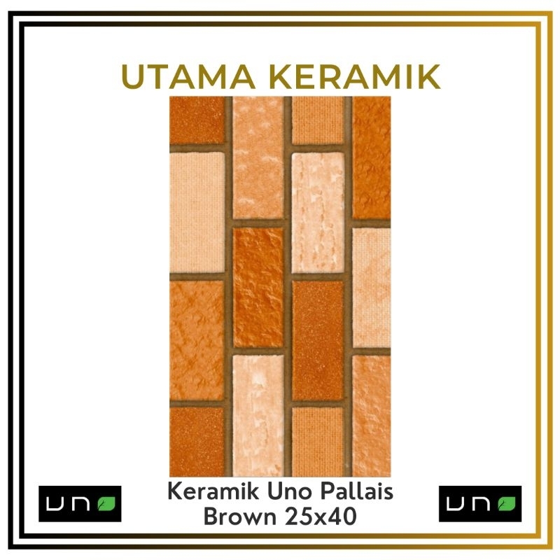 Keramik uno 25x40 pallais brown KW 1 - Keramik motif batu alam matt