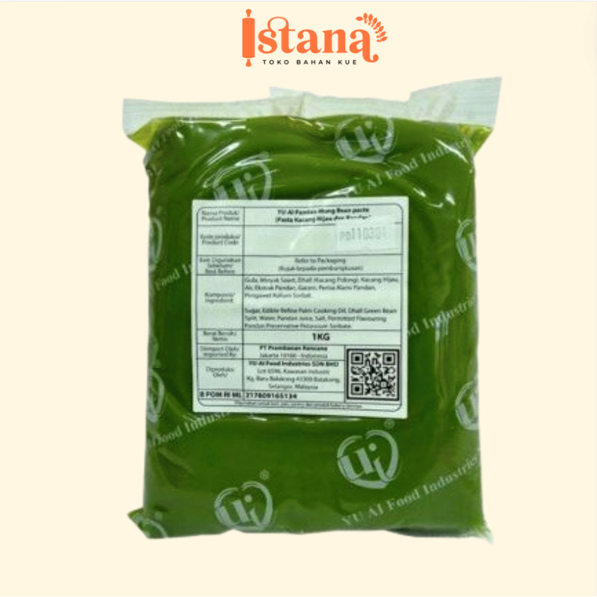 

Yu Ai Pasta Filling Kacang Hijau Pandan 1kg / pasta isian isian roti, pao, onde-onde, mooncake