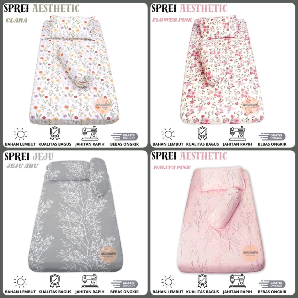 Sprei Aesthetic 90x200 100x200 120x200 160x200 Sprei Single Aesthetic Tinggi 25 30cm