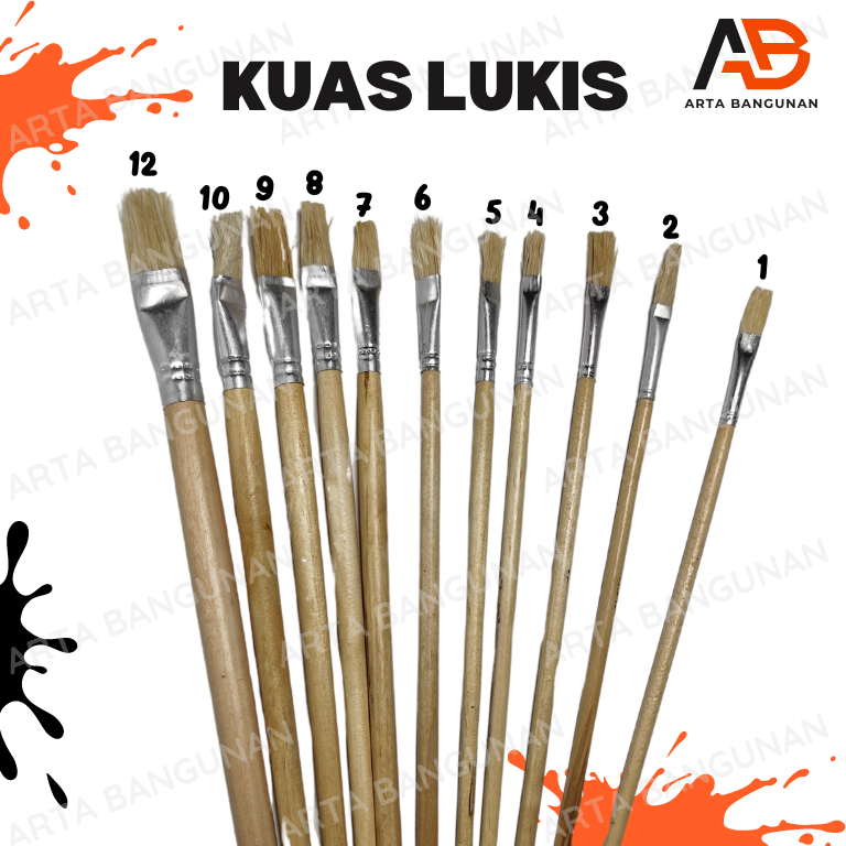 

KUAS LUKIS PUTIH NO 1 - 12 / KUAS GAMBAR