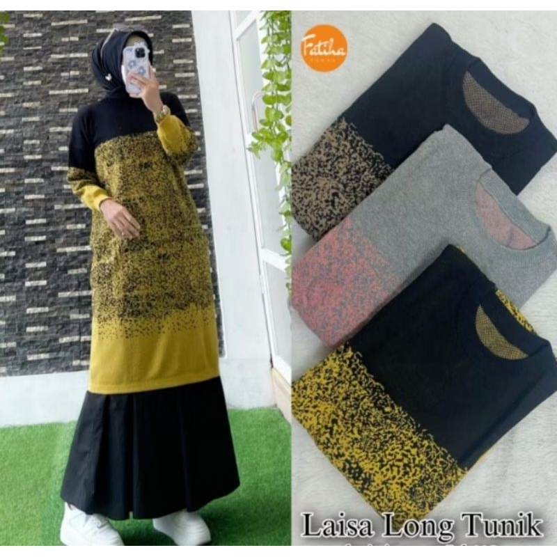 Tunik rajutan wanita motif Gradiasi