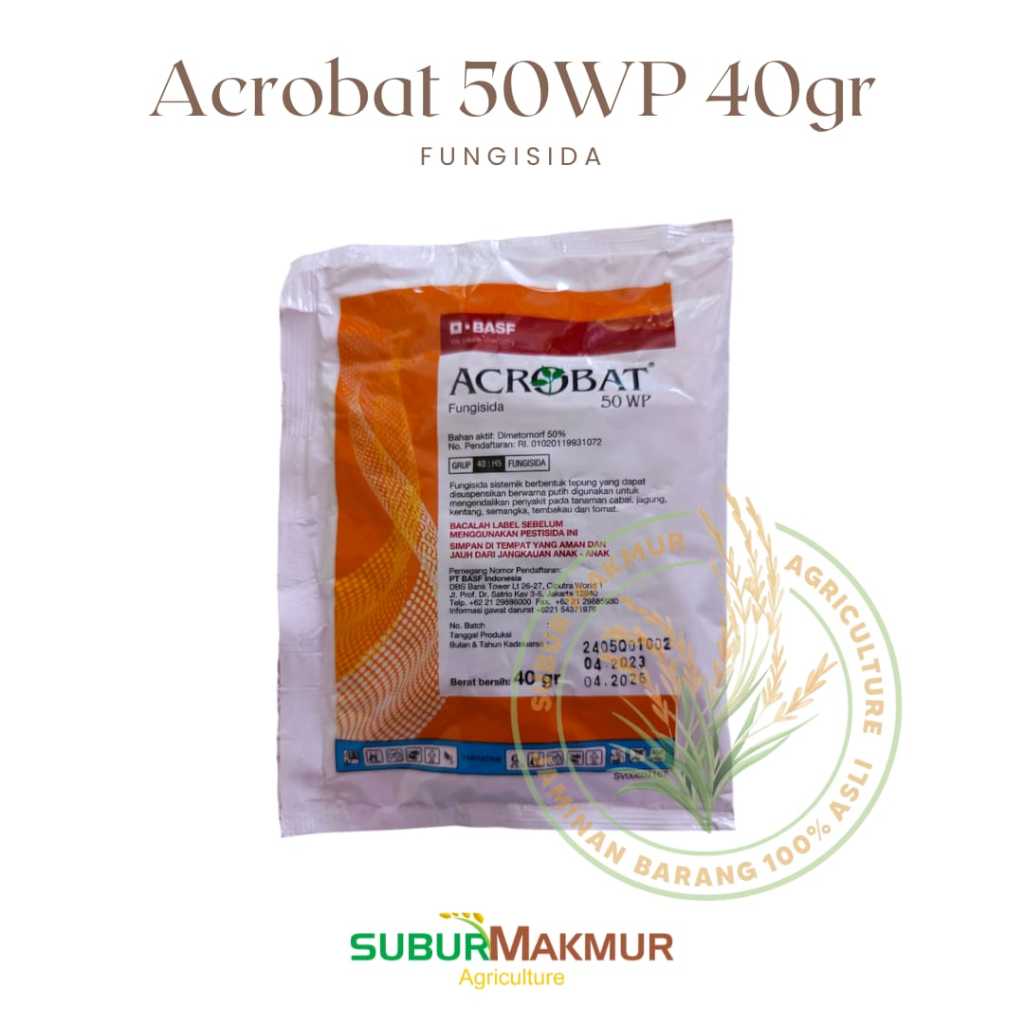 Acrobat 50 WP 40 gr Fungisida Sistemik Obat Jamur Antraknosa Embun Bulu Busuk Daun Pembasmi Hama Tan