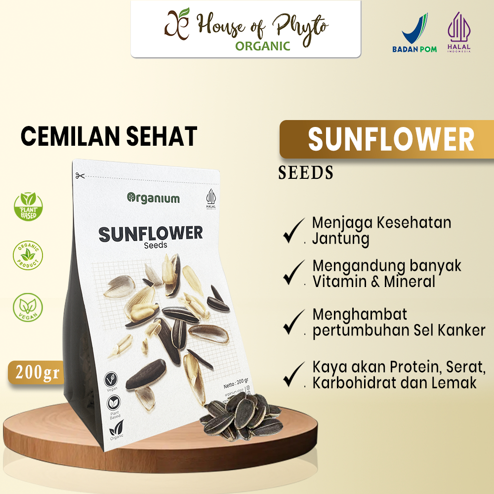 

Organium Sunflower Seeds , Snack Kuaci Biji Bunga Matahari - 200g