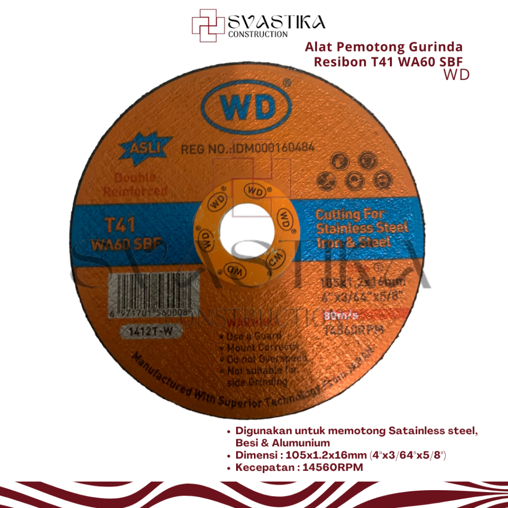 Resibon  WD Gerinda Alat Pemotong Gurinda T41B WA60 SBF