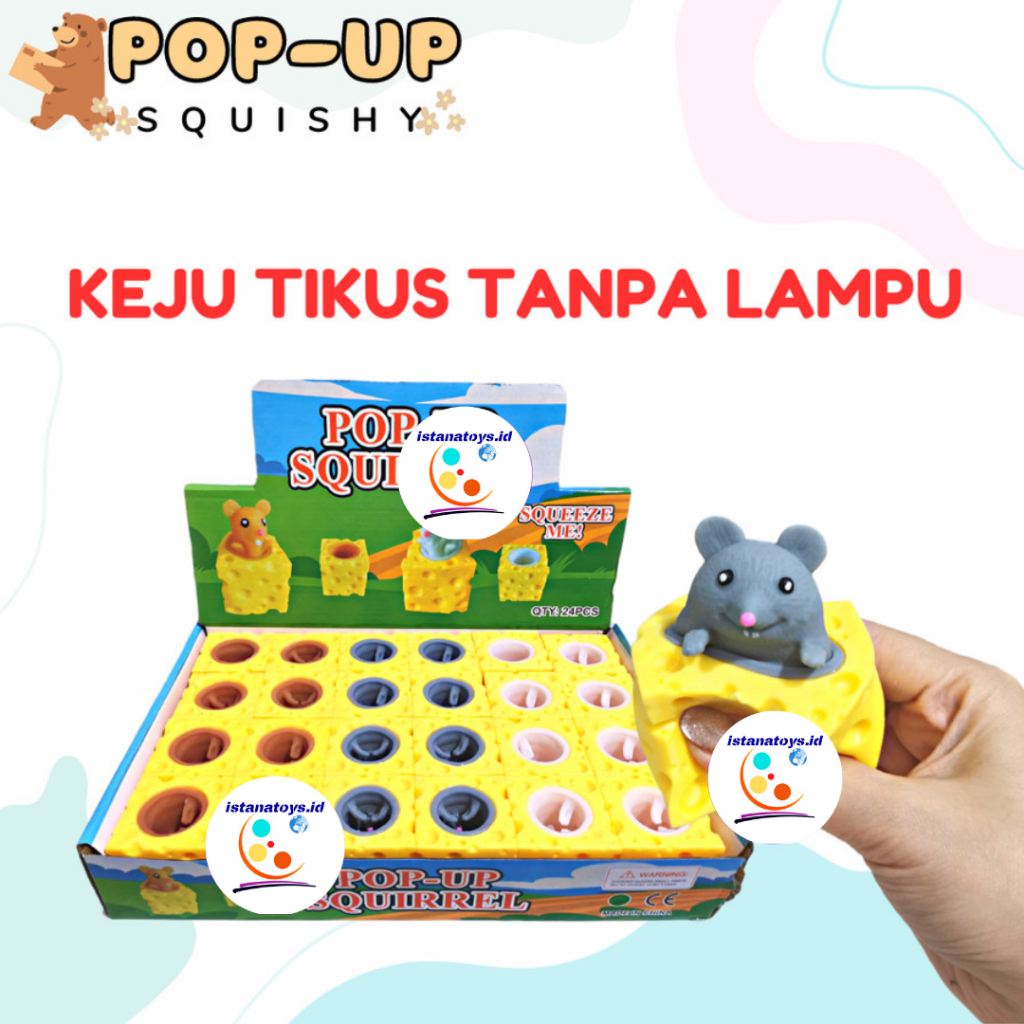 ID Mainan Squishy Pop up Animal Keju Tikus /Anti stress Keju Tikus