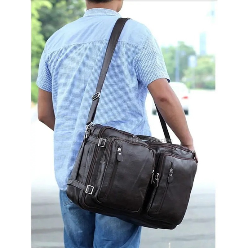 Tas Travel Kulit Asli sapi 100% Multifungsi Fashion Tas Travel Bagasi Kulit