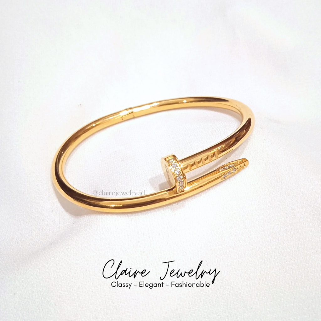 [CLAIRE JEWELRY] - GELANG PAKU TITANIUM - GELANG PAKU CARTIR GOLD - GELANG BANGLE GOLD - GELANG BANG