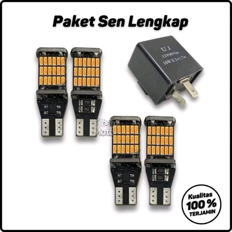 PROMO Paket Lampu 4pcs Sen Sein Dajjal+Flaser CR7 Sein Dajjal 45 LED Super Terang Motor