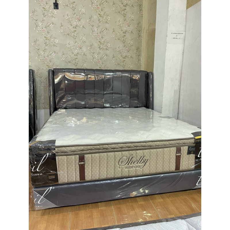 SPRINGBED KANGAROO SHELBY SET DIVAN 180x200 FREE 2 BANTAL 2 GULING 1 MP & FREE KASUR LIPAT